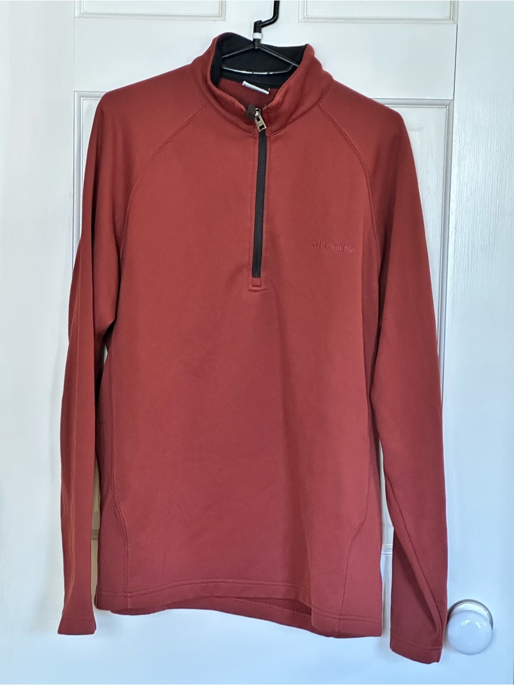 Columbia Men's Rust Quarter-Zip Pullover - size L